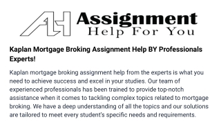 kaplan-mortgage-broking-assignment-help-by-professionals-experts!