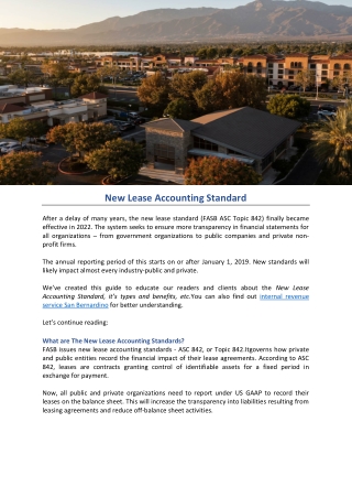 New Lease Accounting Standard