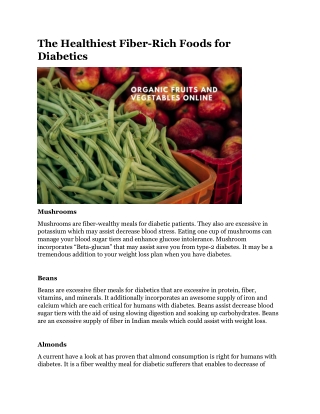 The Healthiest Fiber-Rich Foods for Diabetics