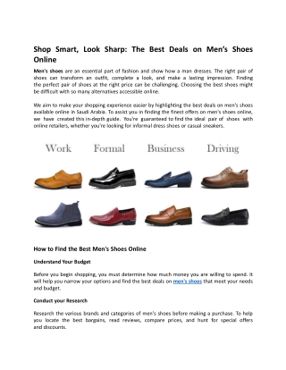 Shop Smart Look Sharp The Best Deals On Mens Shoes Online