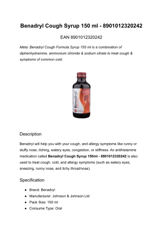 Benadryl 150 Ml