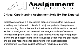 critical-care-nursing-assignment-help-by-top-experts!