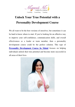 Personality Development Course In Malad Call-7428590012