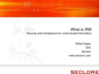 Seclore - What is IRM - Security & Compliance