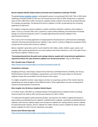 Barium Sulphate Market