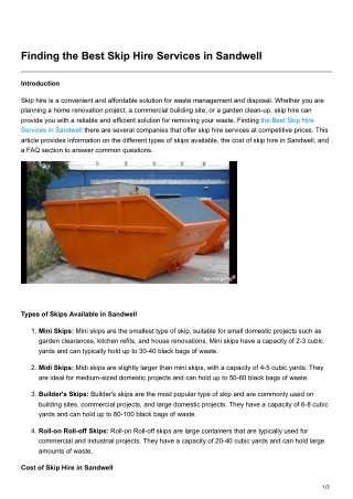 williamsarthur430.blogspot.com-Finding the Best Skip Hire Services in Sandwell