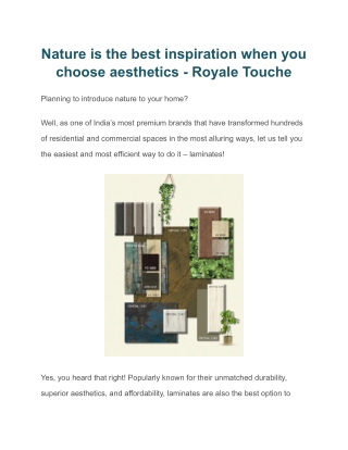 Nature is the best inspiration when you choose aesthetics - Royale Touche