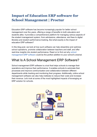 Impact of Education ERP software for School Management _ Proctur - PDF