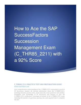 How to Ace the SAP SF Succession (C_THR85_2211) with a 92% Score