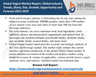 Yogurt Market- FOOD & BEVERAGES