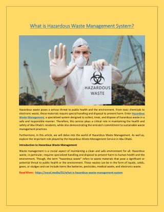 What is Hazardous Waste Management System?