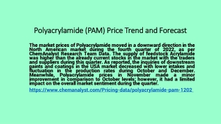 Polyacrylamide Pricing online