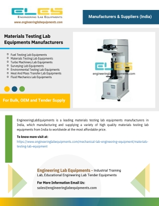 Materials Testing Lab Equipments Manufacturers