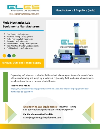 Fluid Mechanics Lab Equipments Manufacturers