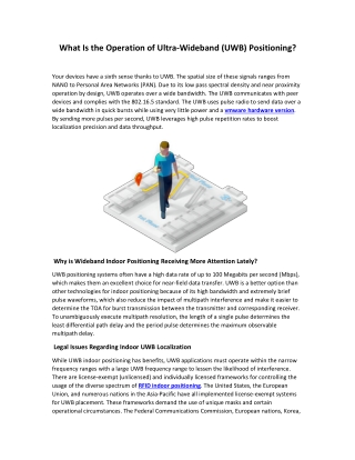 Why is Wideband Indoor Positioning Receiving More Attention Lately?