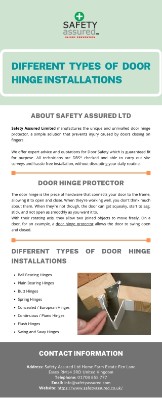 Different Types of Door Hinge Installations