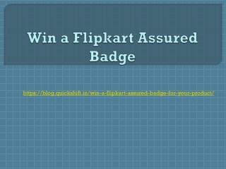 Win a Flipkart Assured Badge