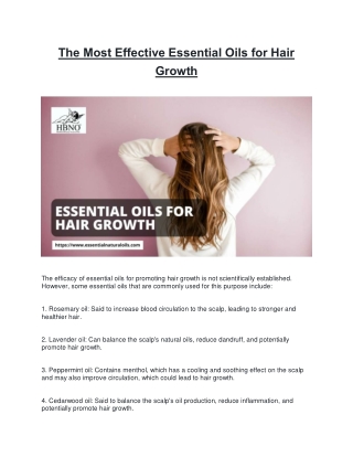 The Most Effective Essential Oils for Hair Growth