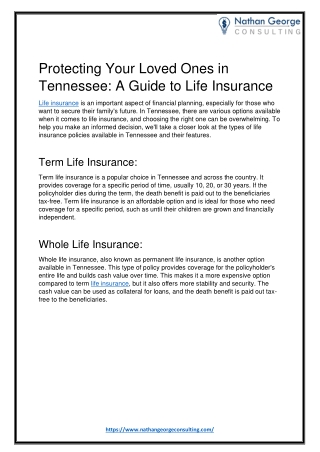 Protecting Your Loved Ones in Tennessee: A Guide to Life Insurance