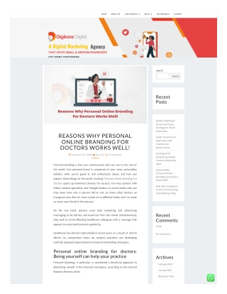Reasons Why Personal Online Branding For Doctors Works Well