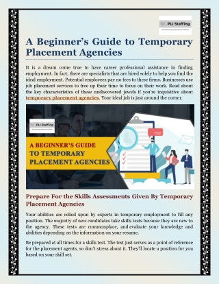 A Beginner’s Guide to Temporary Placement Agencies