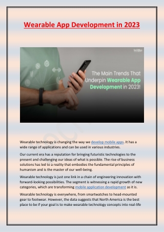 Wearable App Development in 2023