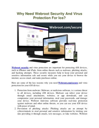 Why Need Webroot Security And Virus Protection For Ios?