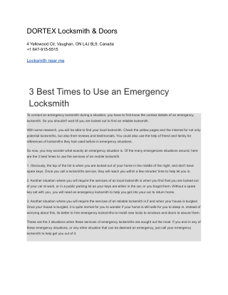 DORTEX Locksmith & Doors