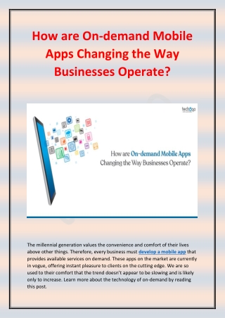 How are On-demand Mobile Apps Changing the Way Businesses Operate