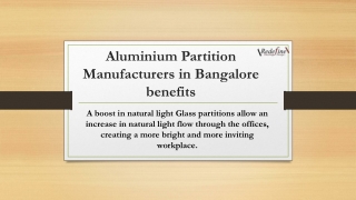 Aluminium Partition Manufacturers in Bangalore