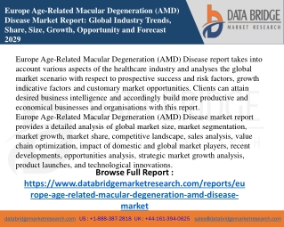 Europe Age-Related Macular Degeneration (AMD) Disease Market