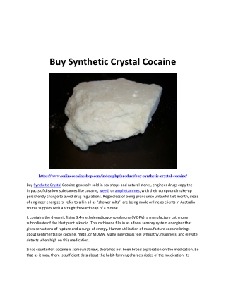 Buy Synthetic Crystal Cocaine