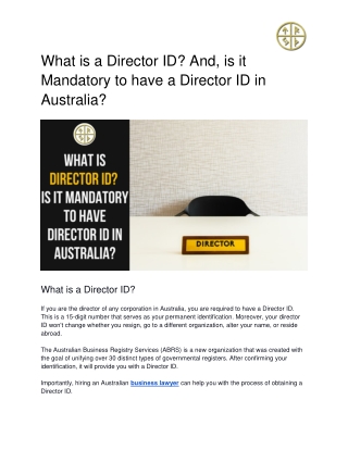 What is Director ID?