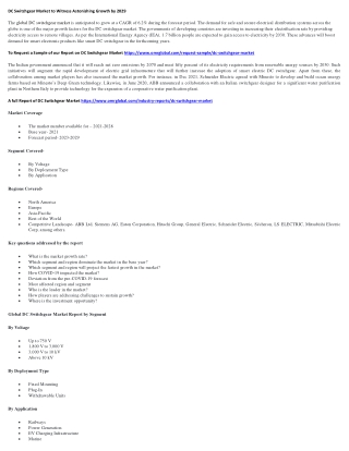 DC Switchgear Market