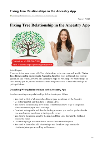 Fixing Tree Relationships in the Ancestry App | Ancestry App Fix Relationships