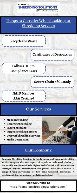 Things to Consider When Looking for Shredding Services