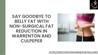 Say Goodbye to Belly Fat with Non-Surgical Fat Reduction in Warrenton and Culpeper