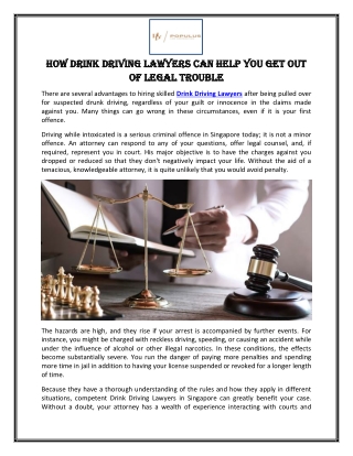 How Drink Driving Lawyers Can Help You Get Out of Legal Trouble