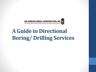 A Guide to Directional Boring Drilling Services