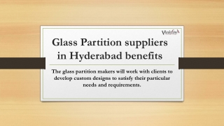 Glass Partition suppliers in Hyderabad benefits