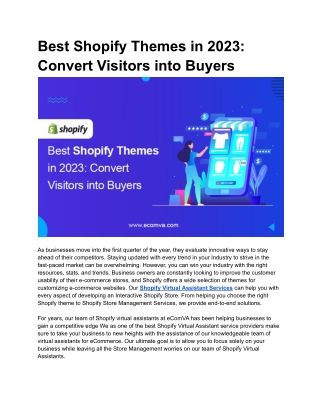 Best Shopify Themes in 2023; Convert Visitors into Buyers