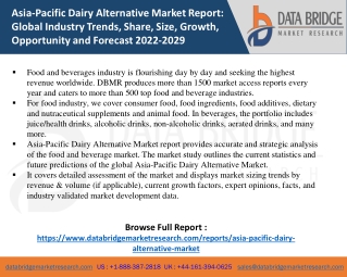 Asia-Pacific Dairy Alternative Market