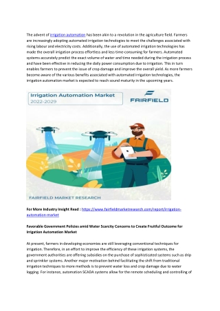 Irrigation Automation Market