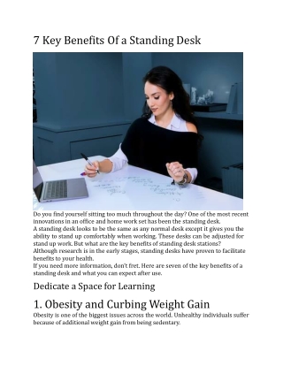7 Key Benefits Of a Standing Desk