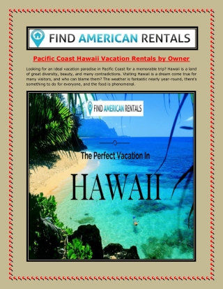 Pacific Coast Hawaii Vacation Rentals by Owner