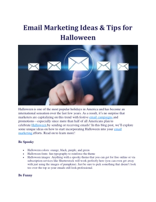 Email Marketing Ideas & Tips for Halloween