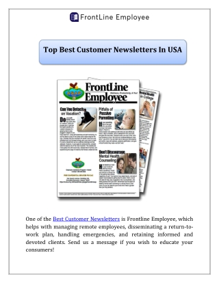 Best Customer Newsletters | Frontline Employee