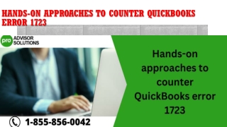 Hands-on approaches to counter QuickBooks error 1723