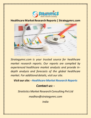 Healthcare Market Research Reports  Strategymrc com