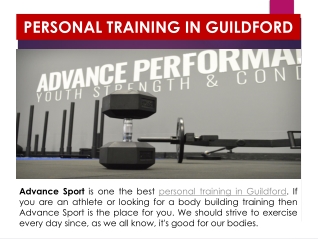 Personal Training in Guildford